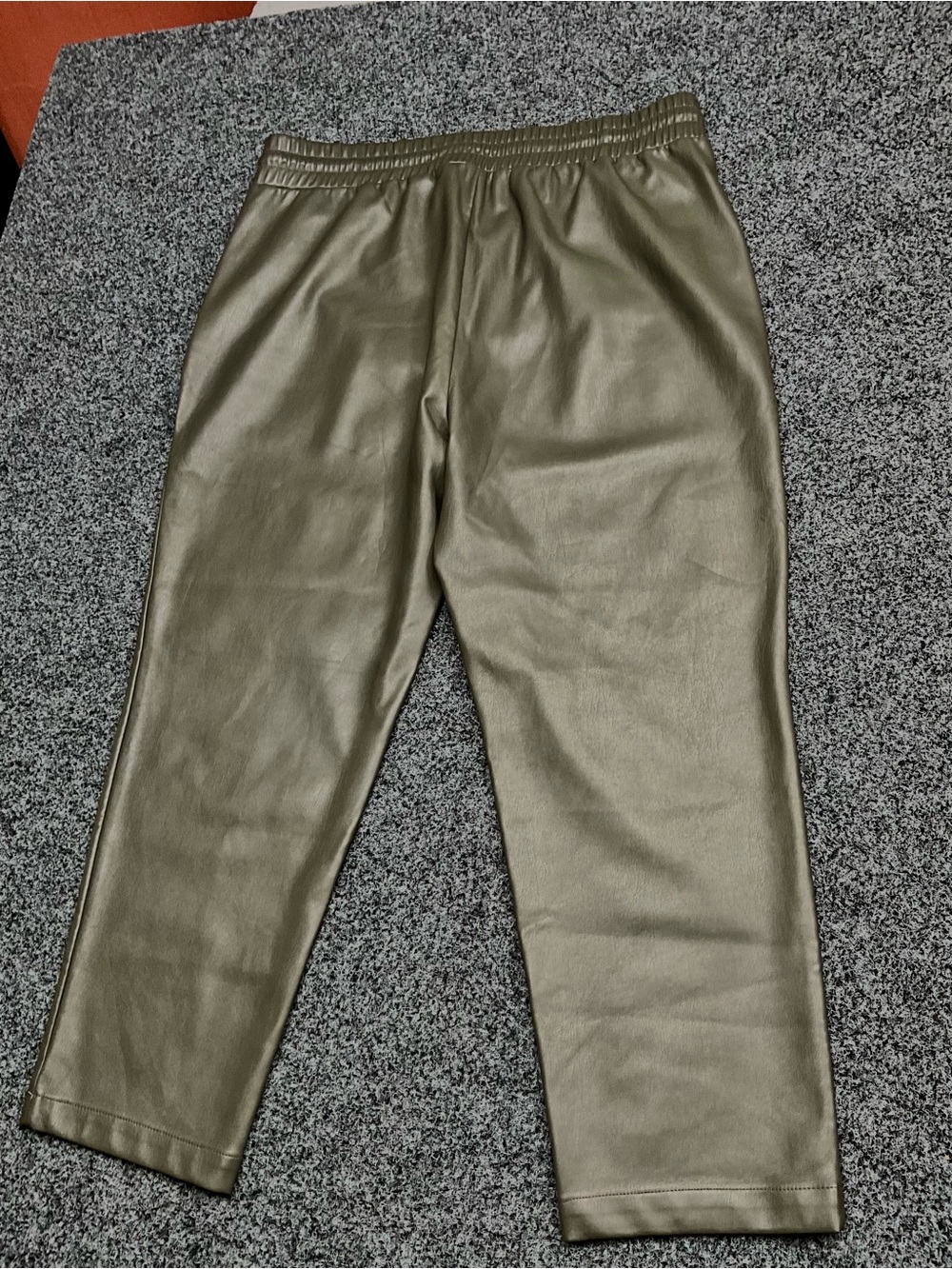 Loft Faux Leather Olive Drawstring Joggers XL - Picture 2 of 11